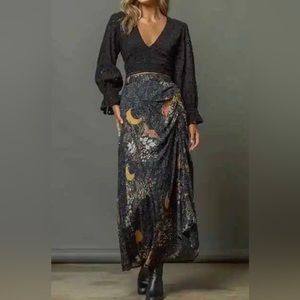 Moon and Sunflower Maxi skirt by Z&L designs Miami/Europe “Love in a Mist”
